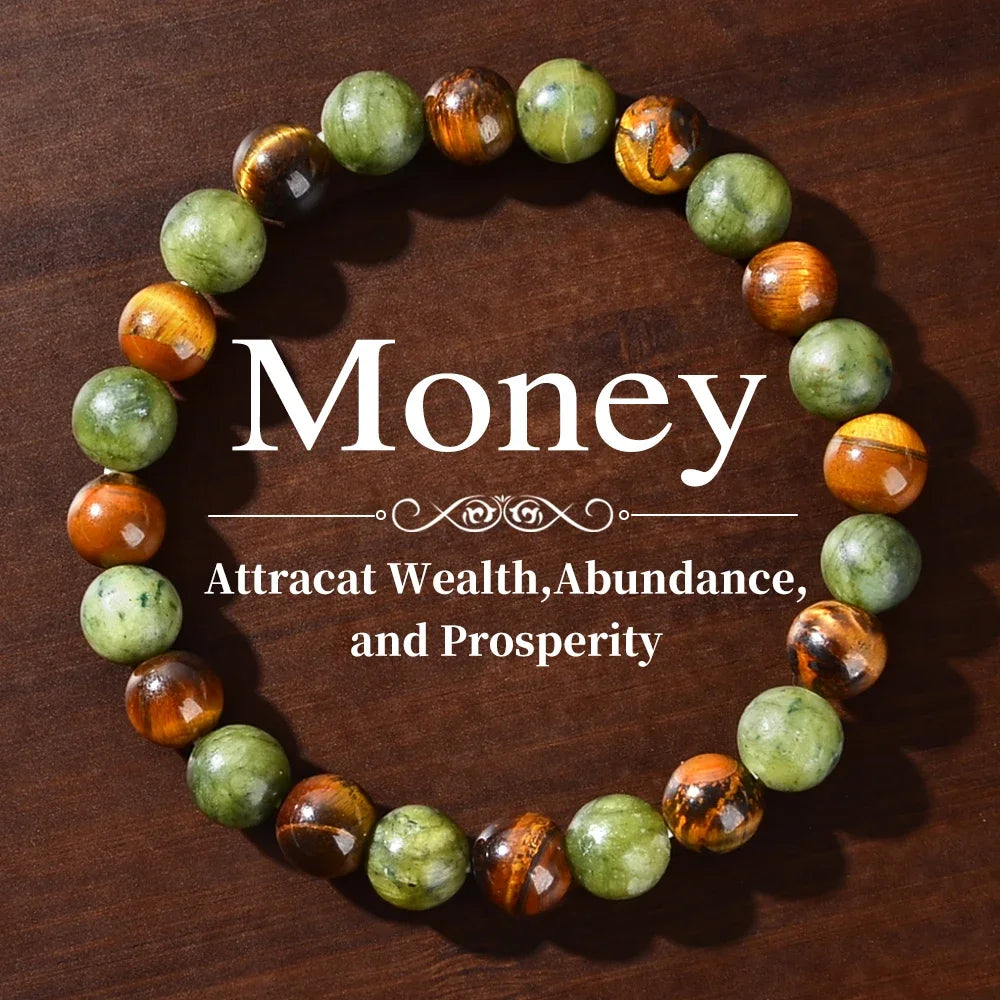 Depression Healing Crystal Beaded Bracelet Relieves Stress Anxiety Enhances Confidence Spiritual Inner Strength Jewelry Gift