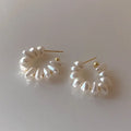 Unique Design Irregular Freshwater Pearl Hoop Earrings for Women Baroque Pearls Beads Circle Statement Earring Brincos