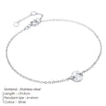 Emanco Minimalist Initial Charm Bracelets Plain Blank round Pendant Stainless Steel Bracelet Adjustable Bracelet Jewelle