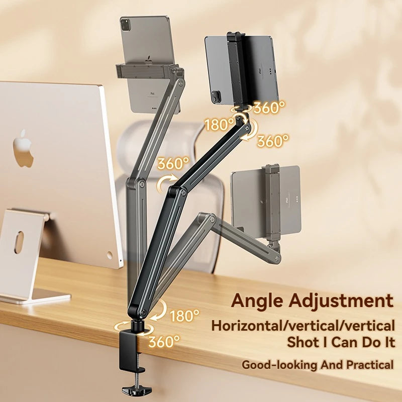 Phone Stand Long Arm Rotatable Tablet Holder for 5 to 13 Inch Tablet Smartphone Bed Desktop Lazy Holder Bracket for Ipad Support