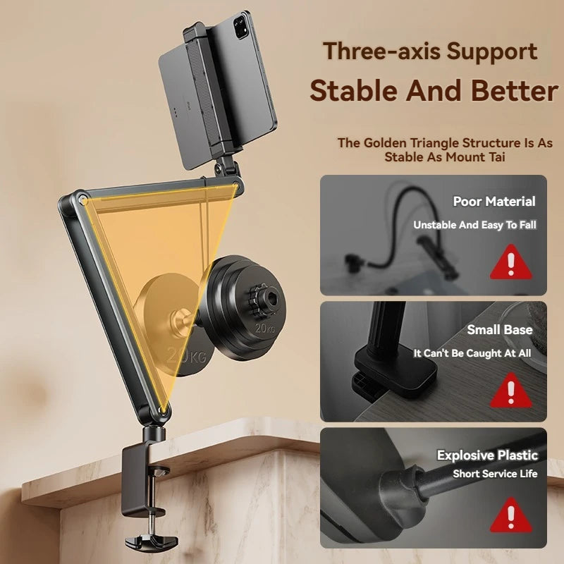 Phone Stand Long Arm Rotatable Tablet Holder for 5 to 13 Inch Tablet Smartphone Bed Desktop Lazy Holder Bracket for Ipad Support