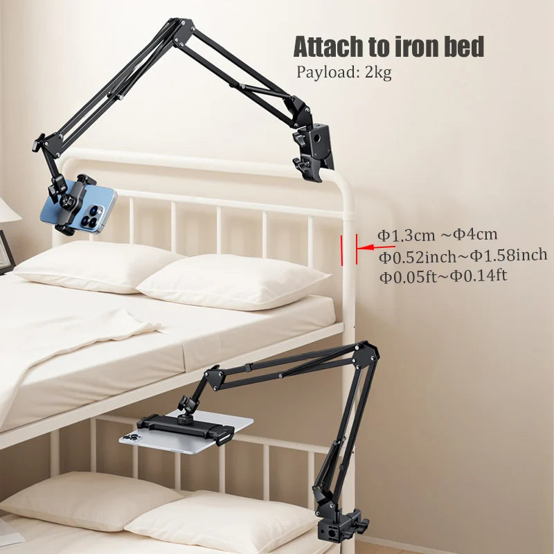 BFOLLOW Lazy Bracket Stand for Bed Desk with Tablet Mobile Phone Holder Magsafe Magnetic Mount Iphone Flexiable Boom Arm