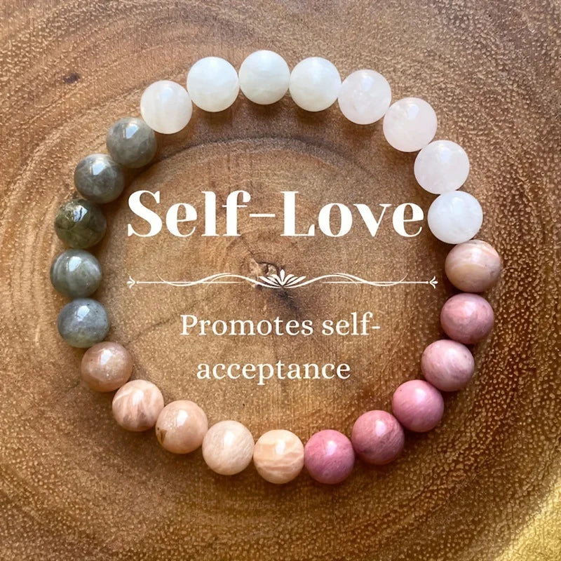 Depression Healing Crystal Beaded Bracelet Relieves Stress Anxiety Enhances Confidence Spiritual Inner Strength Jewelry Gift