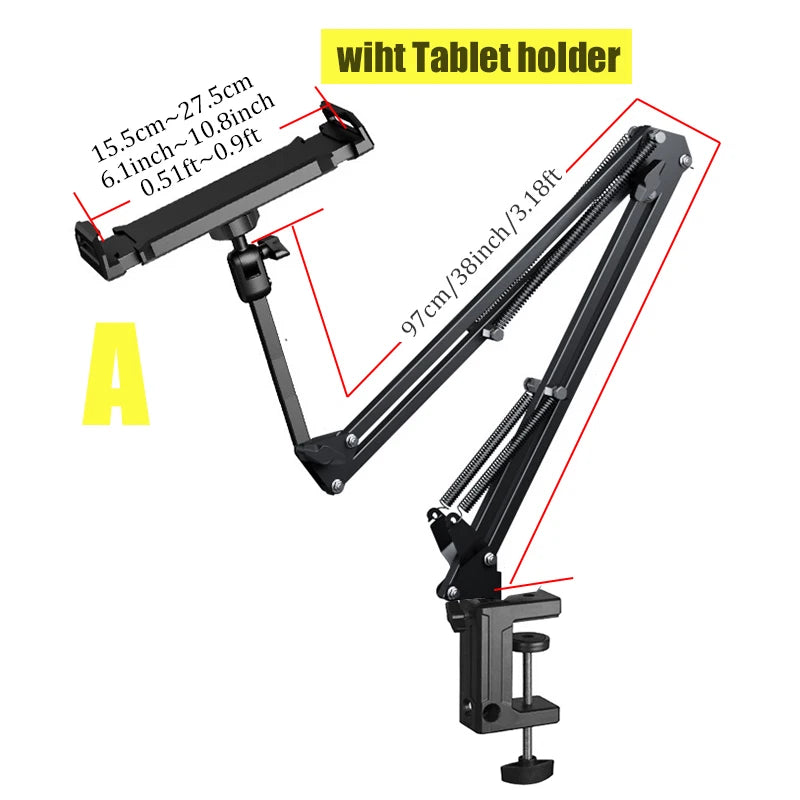BFOLLOW Lazy Bracket Stand for Bed Desk with Tablet Mobile Phone Holder Magsafe Magnetic Mount Iphone Flexiable Boom Arm
