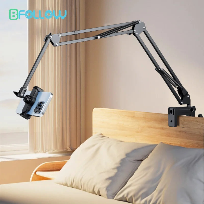 BFOLLOW Lazy Bracket Stand for Bed Desk with Tablet Mobile Phone Holder Magsafe Magnetic Mount Iphone Flexiable Boom Arm