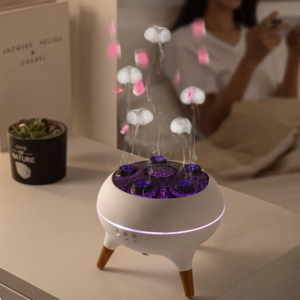 Dynamic Jellyfish Air Humidifier & Essential Oil Diffuser with Remote Control - 250ml Capacity & 7 Colorful Night Lights for a Relaxing Bedroom Atmosphere