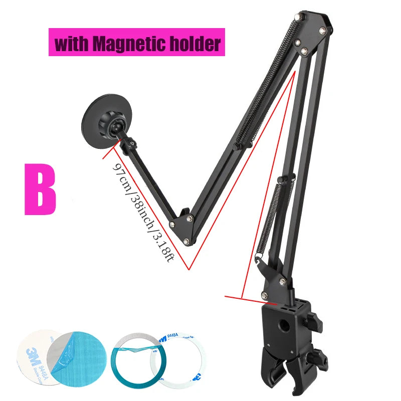 BFOLLOW Lazy Bracket Stand for Bed Desk with Tablet Mobile Phone Holder Magsafe Magnetic Mount Iphone Flexiable Boom Arm