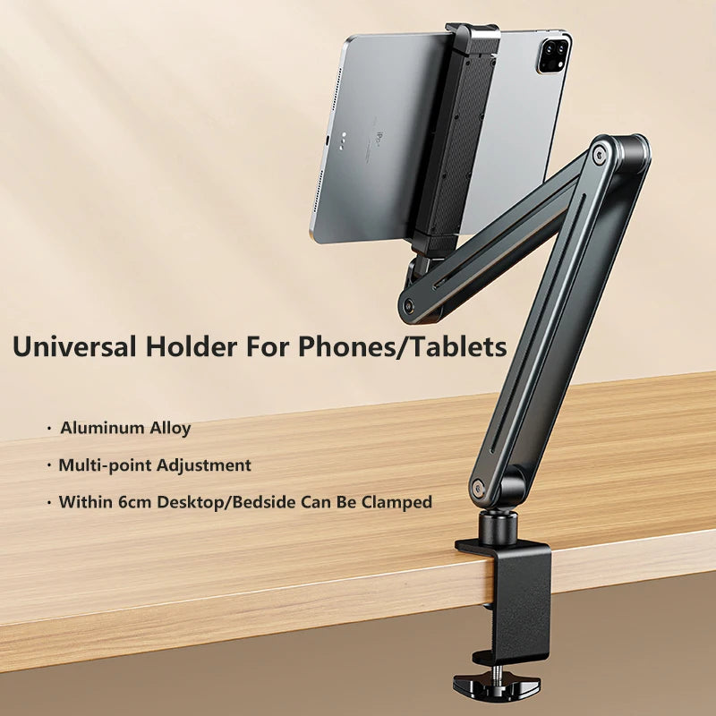 Phone Stand Long Arm Rotatable Tablet Holder for 5 to 13 Inch Tablet Smartphone Bed Desktop Lazy Holder Bracket for Ipad Support