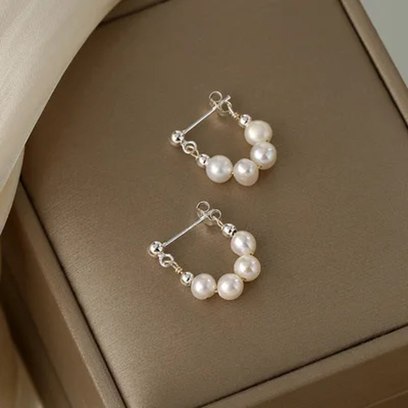 Unique Design Irregular Freshwater Pearl Hoop Earrings for Women Baroque Pearls Beads Circle Statement Earring Brincos
